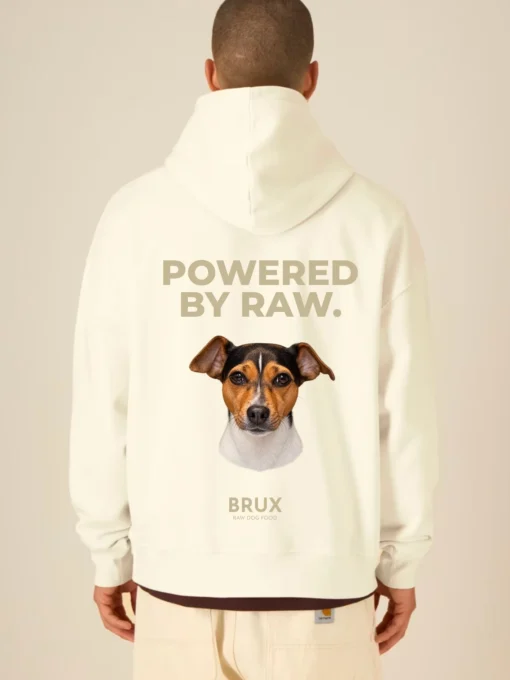 brux hoodie cream powered by raw