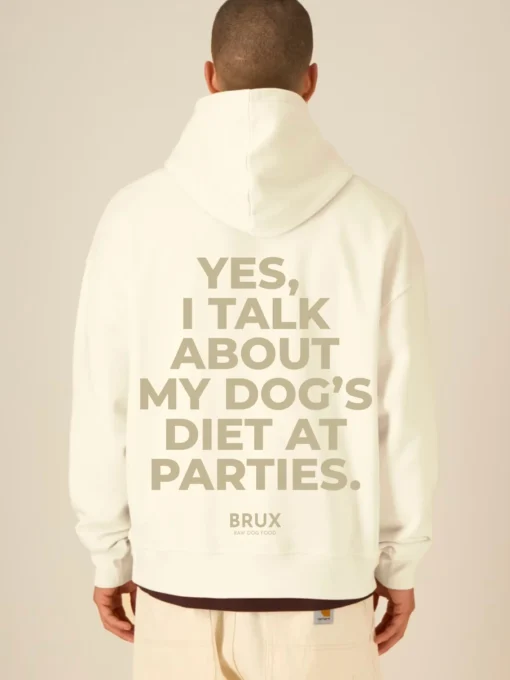 brux hoodie cream yes i talk about my dogs diet