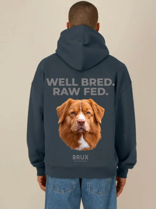 brux hoodie navy well bred raw fed