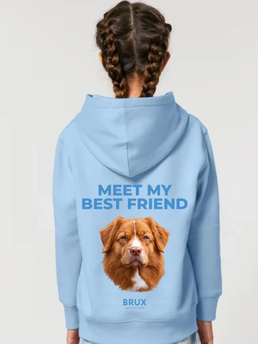 brux kids hoodie blue meet my best friend